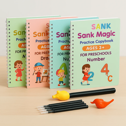 Early Learning Magic Writing Workbook Pack (4 BOOKS,1 PEN,1 GRIP,10 REFILL) Pack of 1
